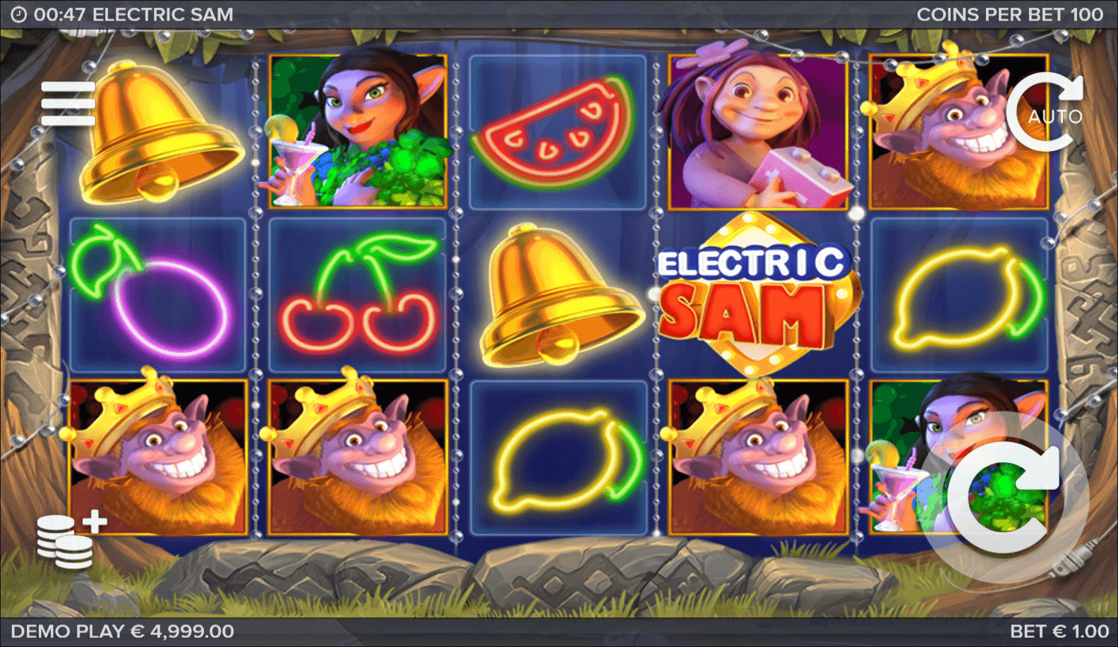 Electric Sam slot gameplay screenshot