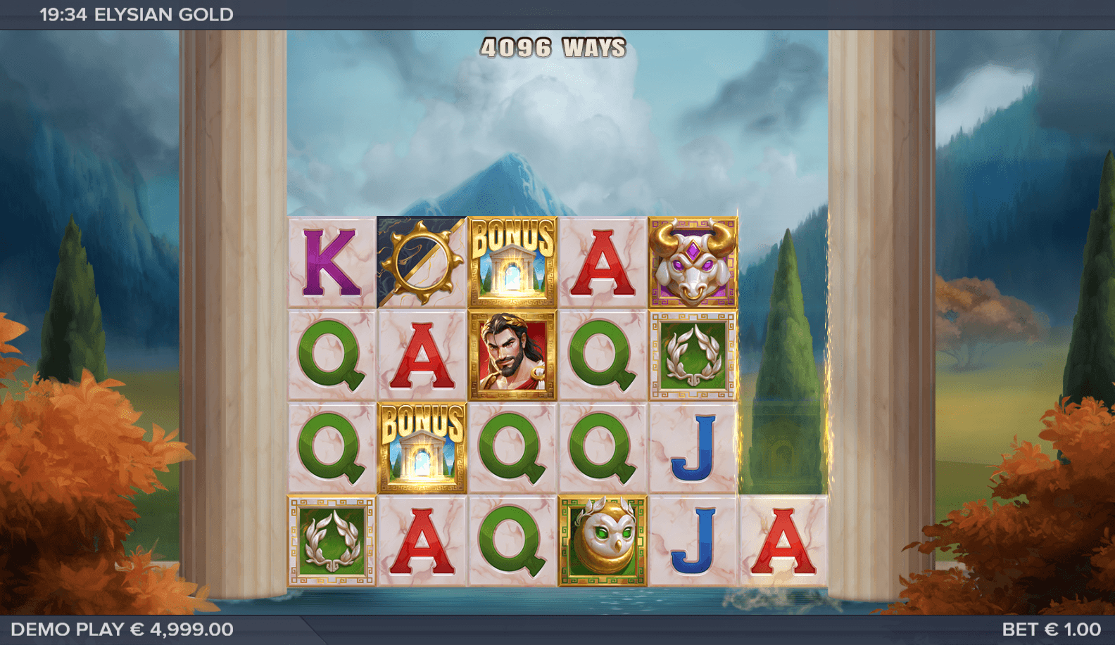 Elysian Gold slot gameplay screenshot