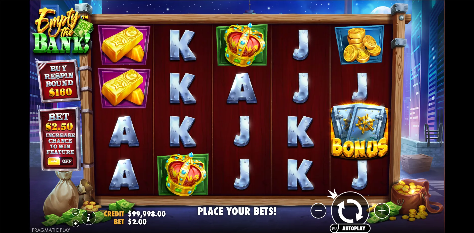 Empty the Bank slot gameplay screenshot