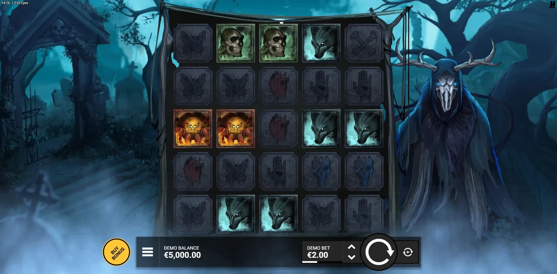 Evil Eyes slot gameplay screenshot