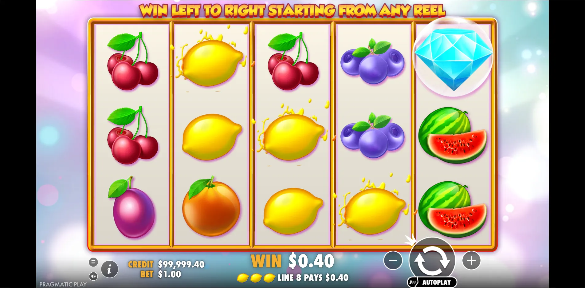 Extra Juicy slot gameplay screenshot