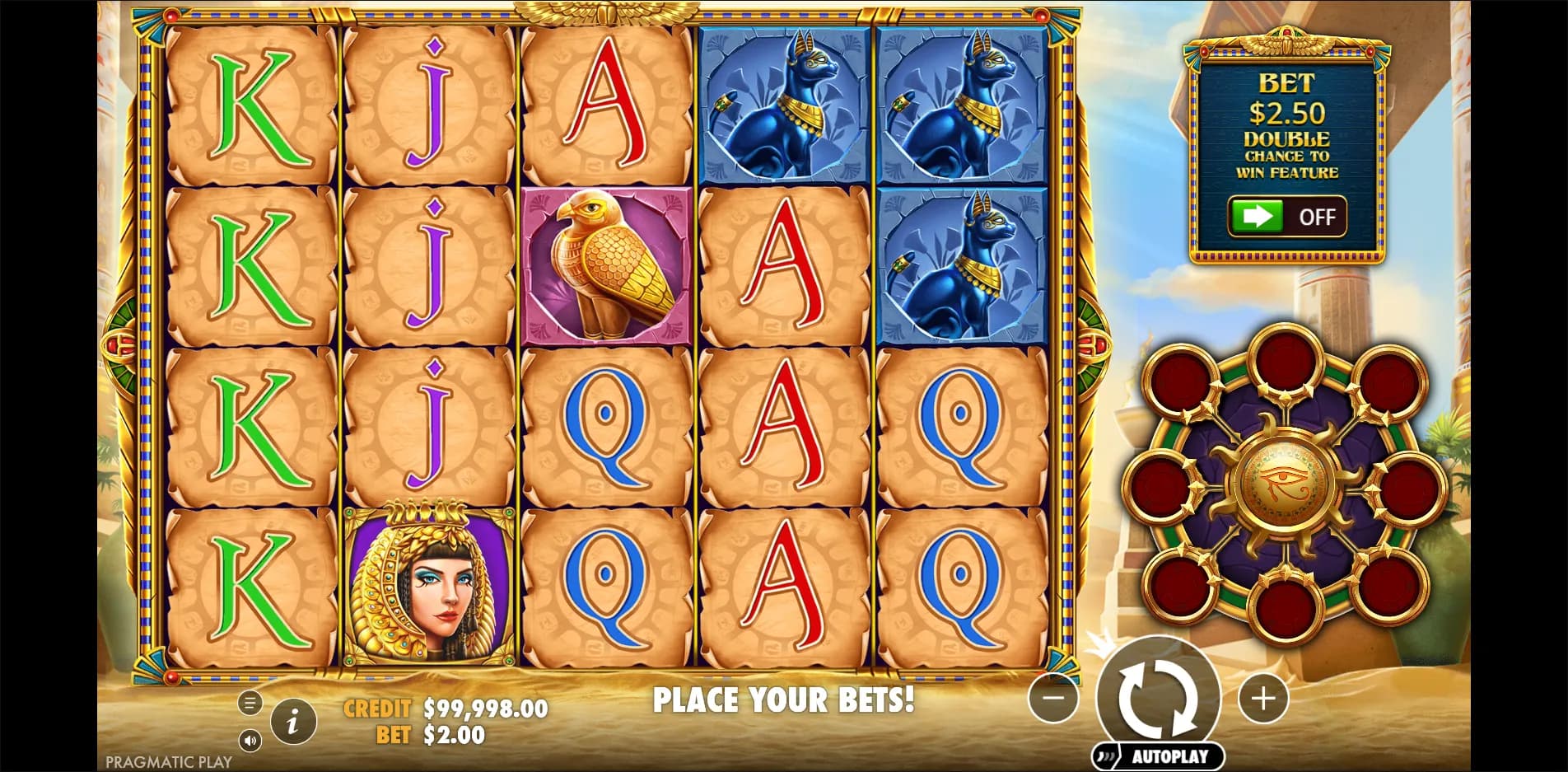 Eye of Cleopatra slot gameplay screenshot