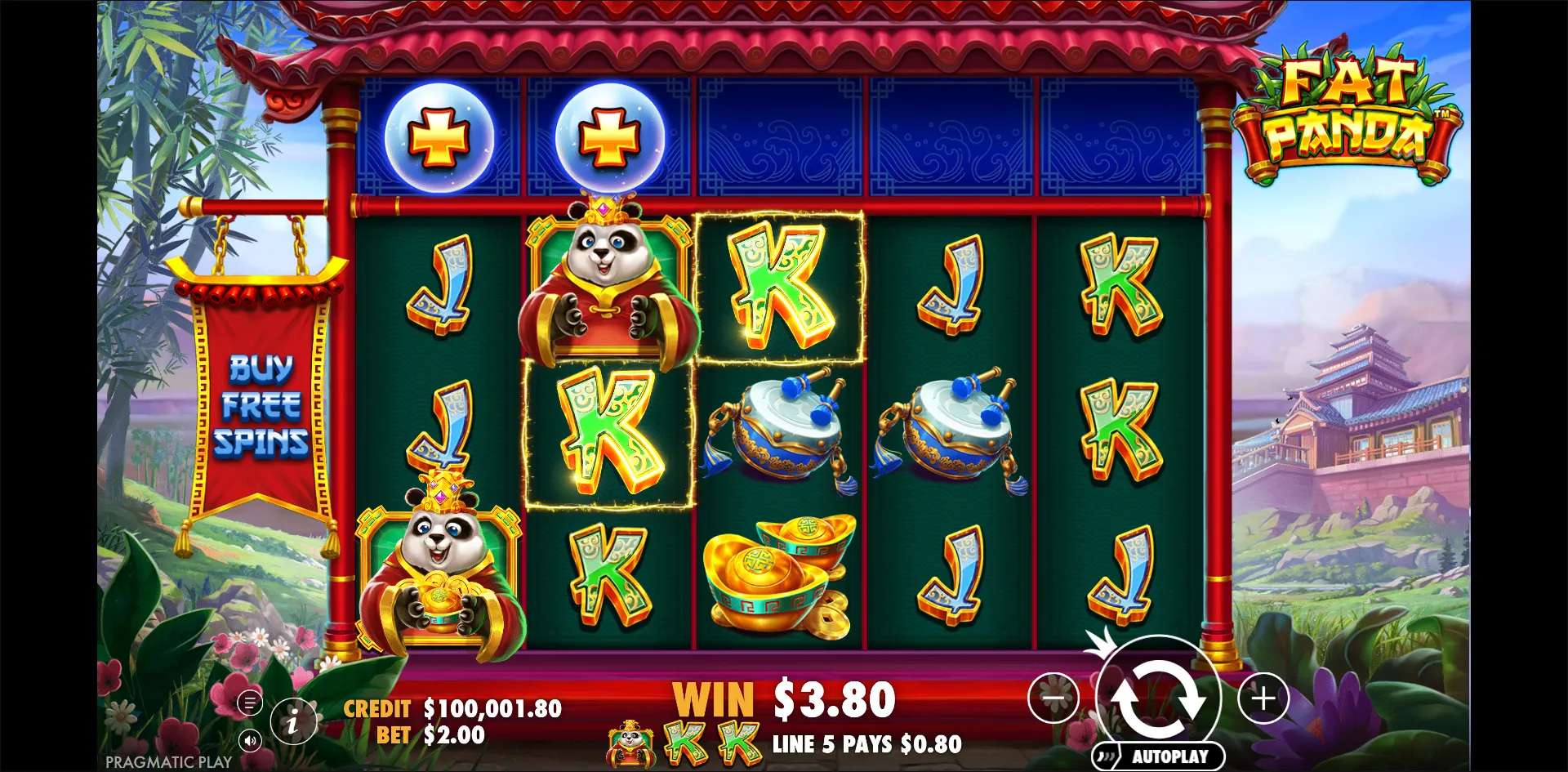 Fat Panda slot gameplay screenshot
