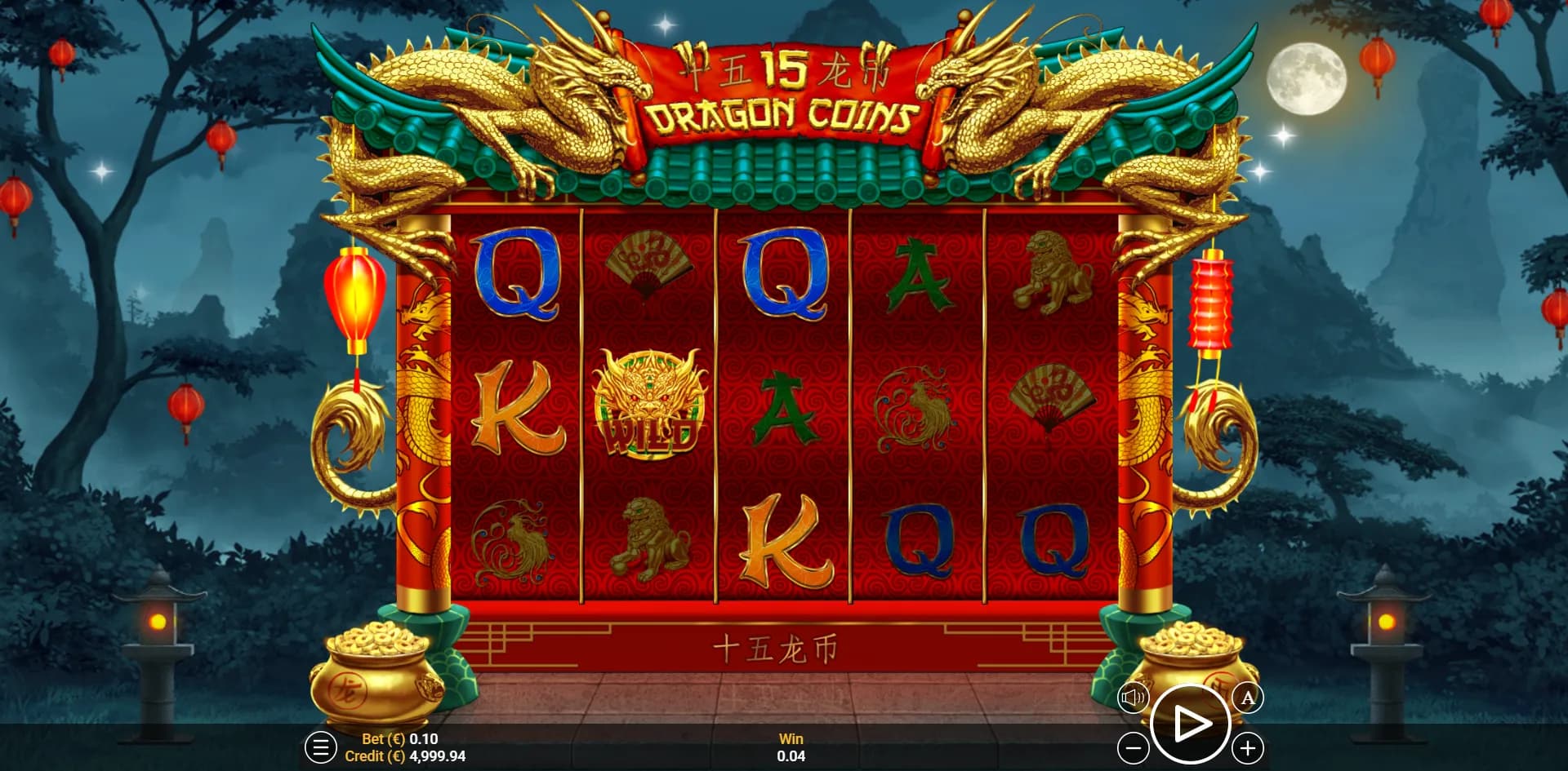 Fifteen Dragon Coins slot gameplay screenshot