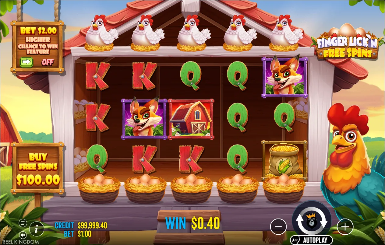 Finger Lick'n Free Spins slot gameplay screenshot