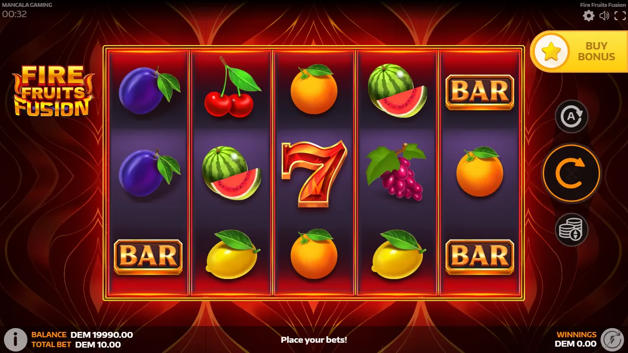 Fire Fruits Fusion slot gameplay screenshot