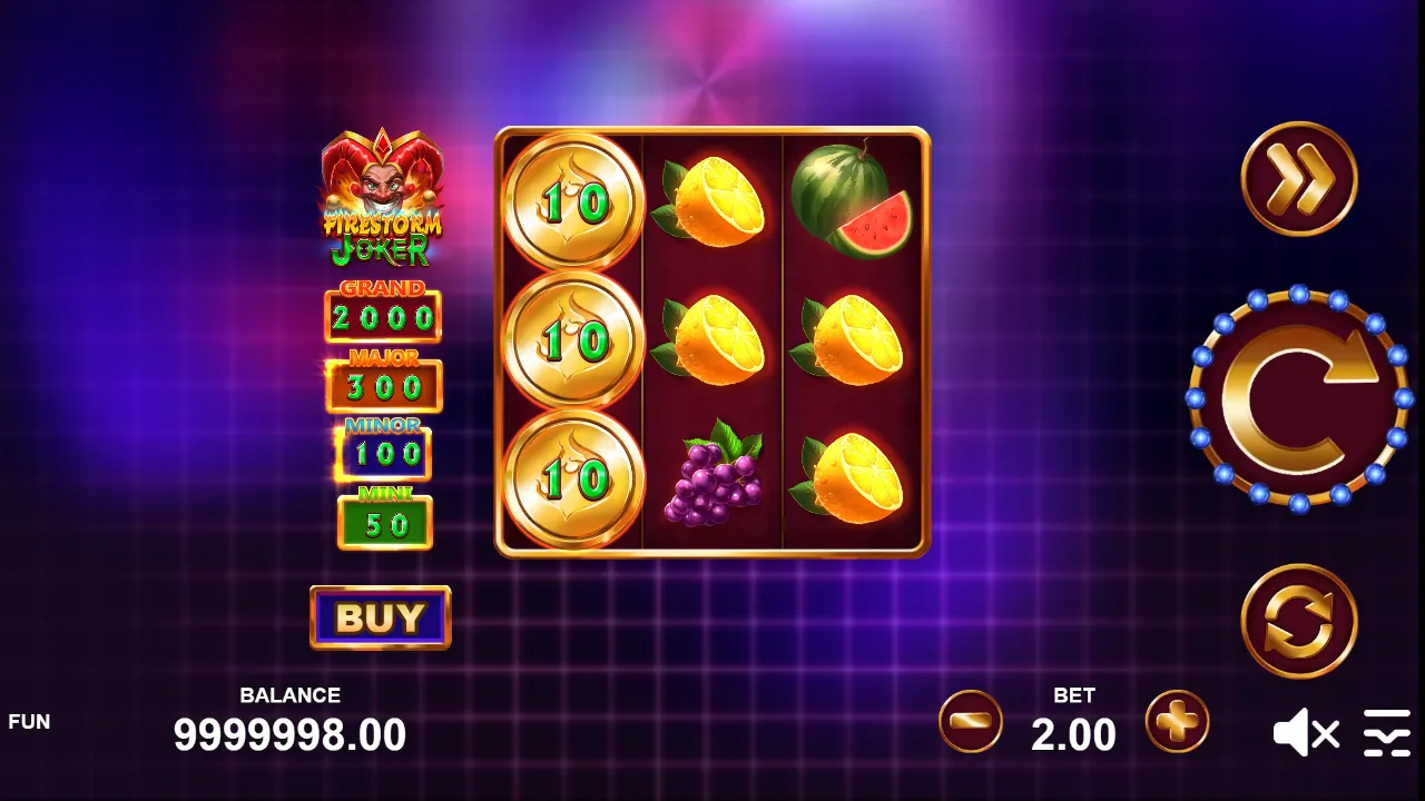 Firestorm Joker 777 slot gameplay screenshot