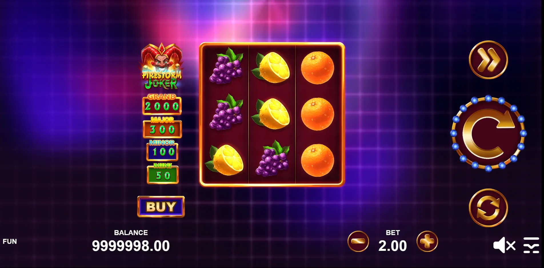 Firestorm Joker slot gameplay screenshot