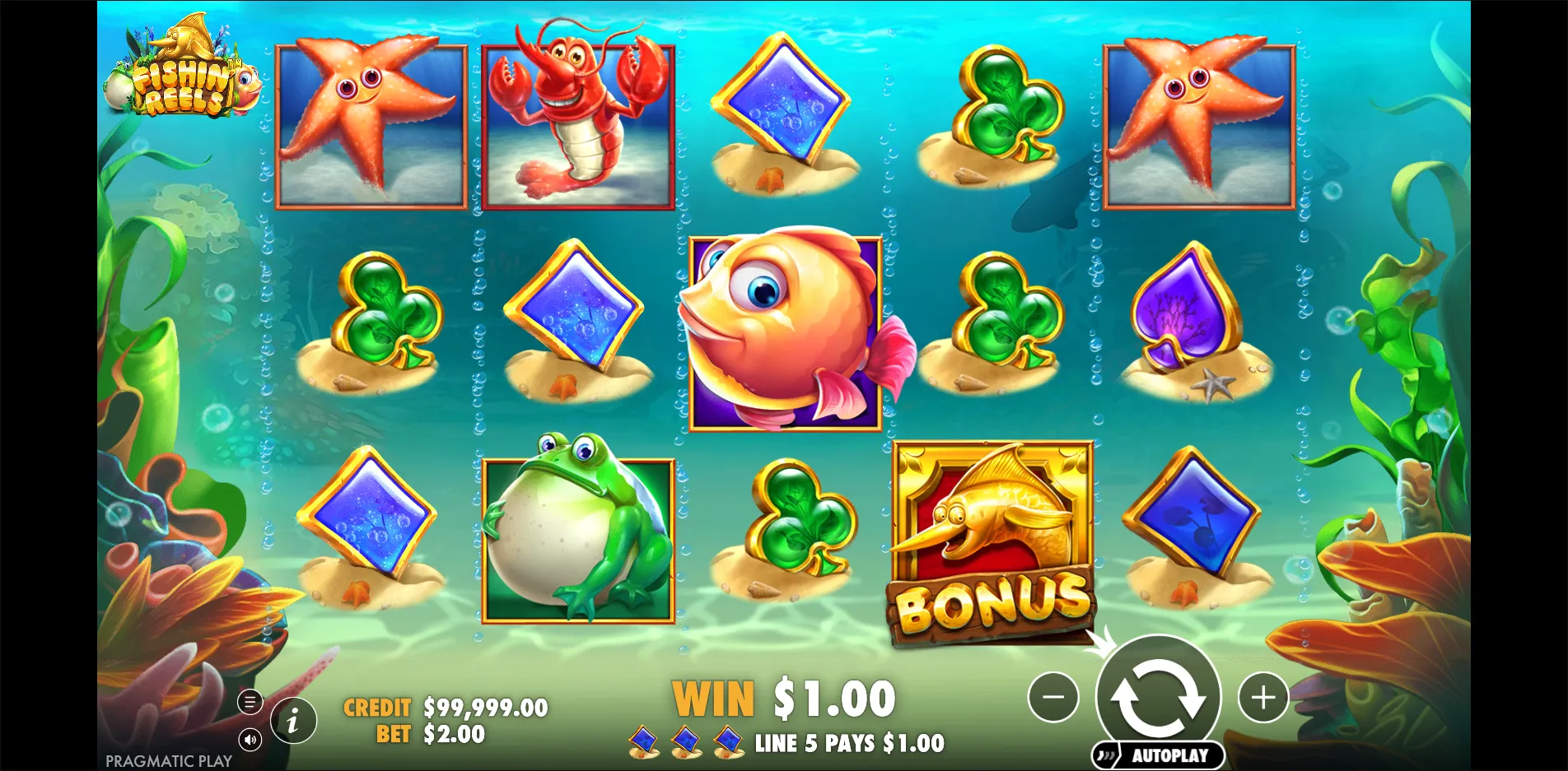 Fishin' Reels slot gameplay screenshot