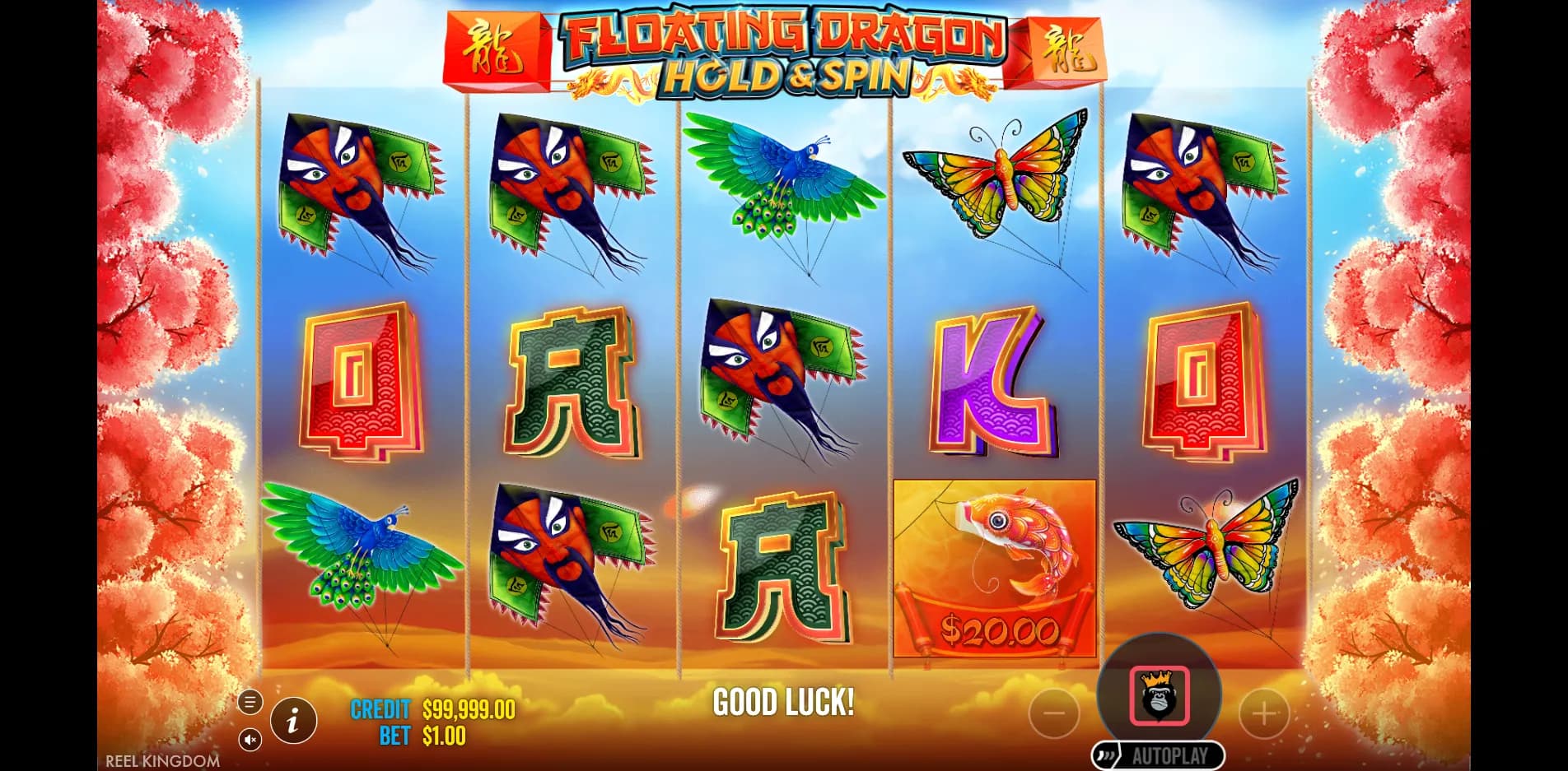 Floating Dragon Hold & Spin slot gameplay screenshot