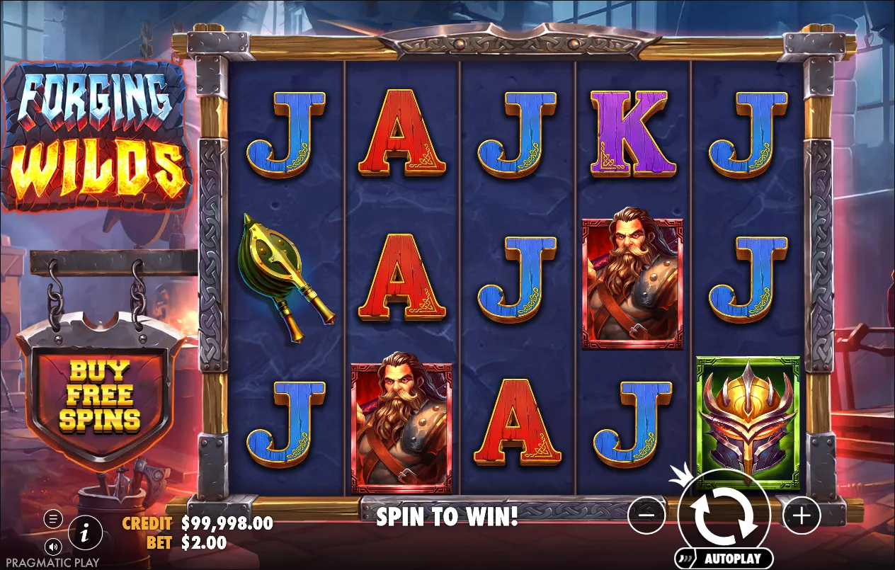 Forging Wilds slot gameplay screenshot