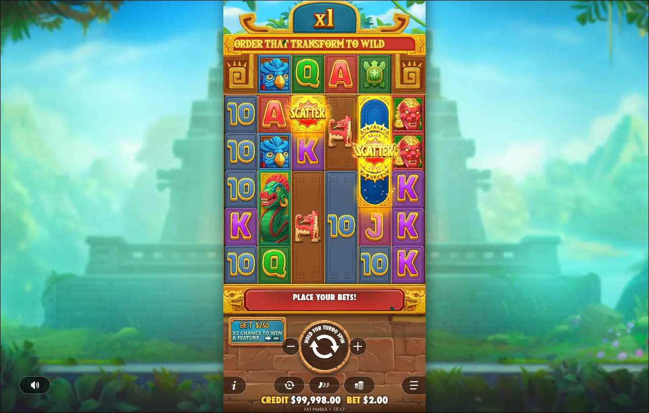 Fortune of Aztec slot gameplay screenshot