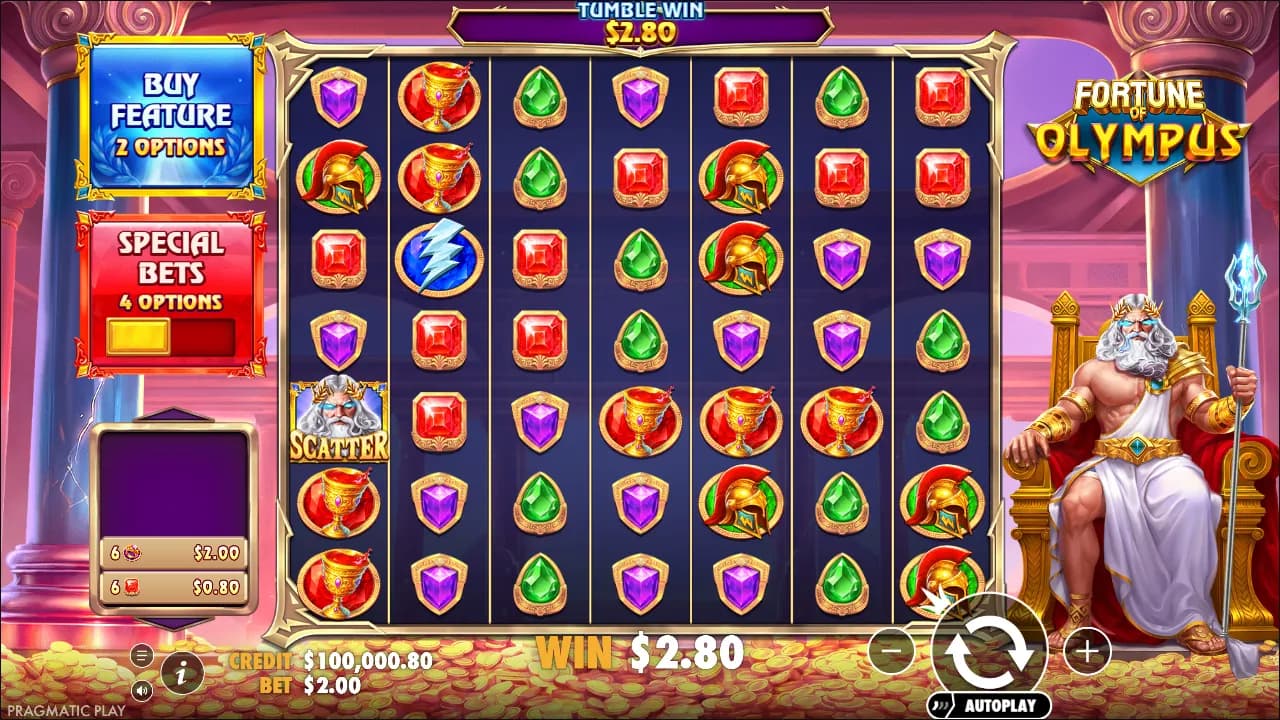 Fortune of Olympus slot gameplay screenshot