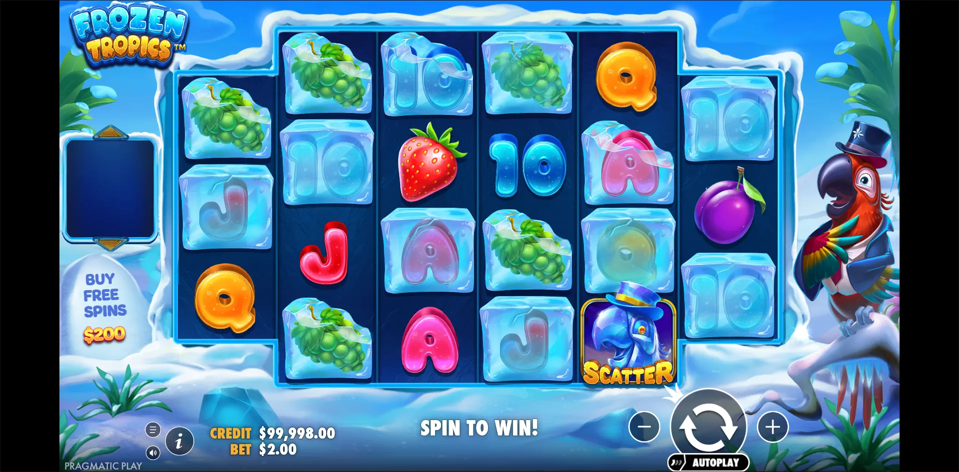 Frozen Tropics slot gameplay screenshot
