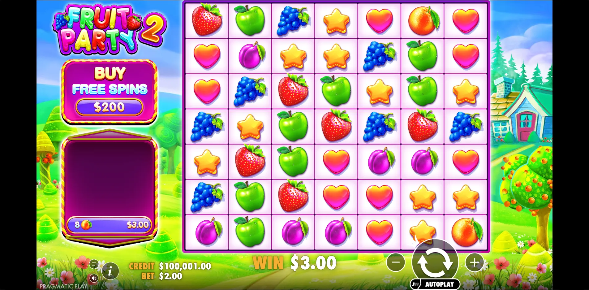 Fruit Party 2 slot gameplay screenshot