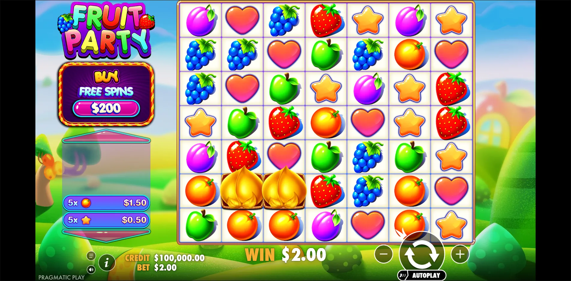Fruit Party slot gameplay screenshot