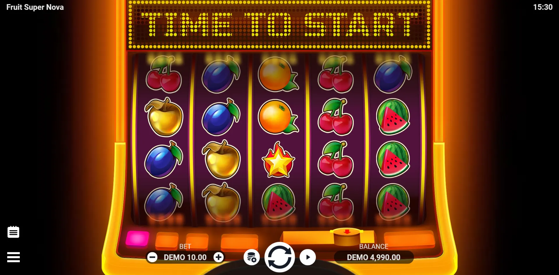 Fruit Super Nova slot gameplay screenshot