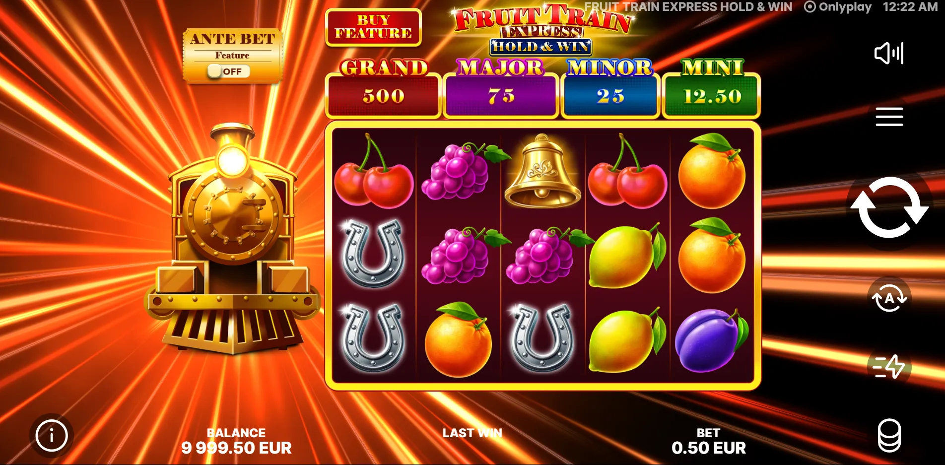 Fruit Train Express: Hold & Win slot gameplay screenshot