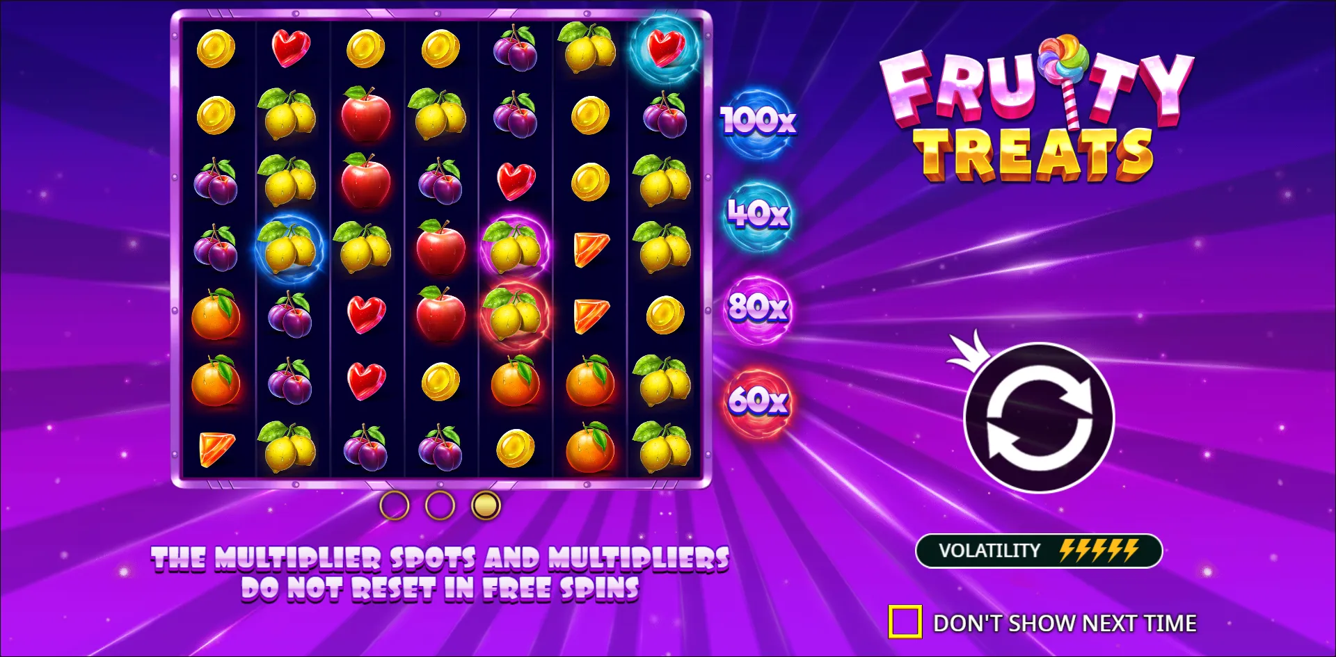 Fruity Treats slot gameplay screenshot