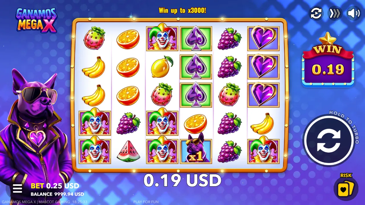 Ganamos Mega X slot gameplay screenshot