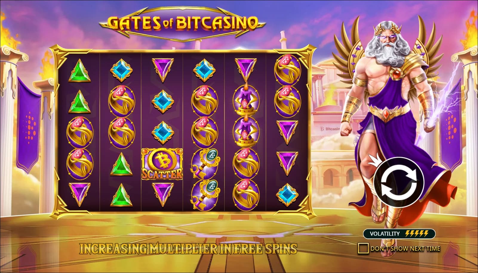 Gates of Bitcasino slot gameplay screenshot