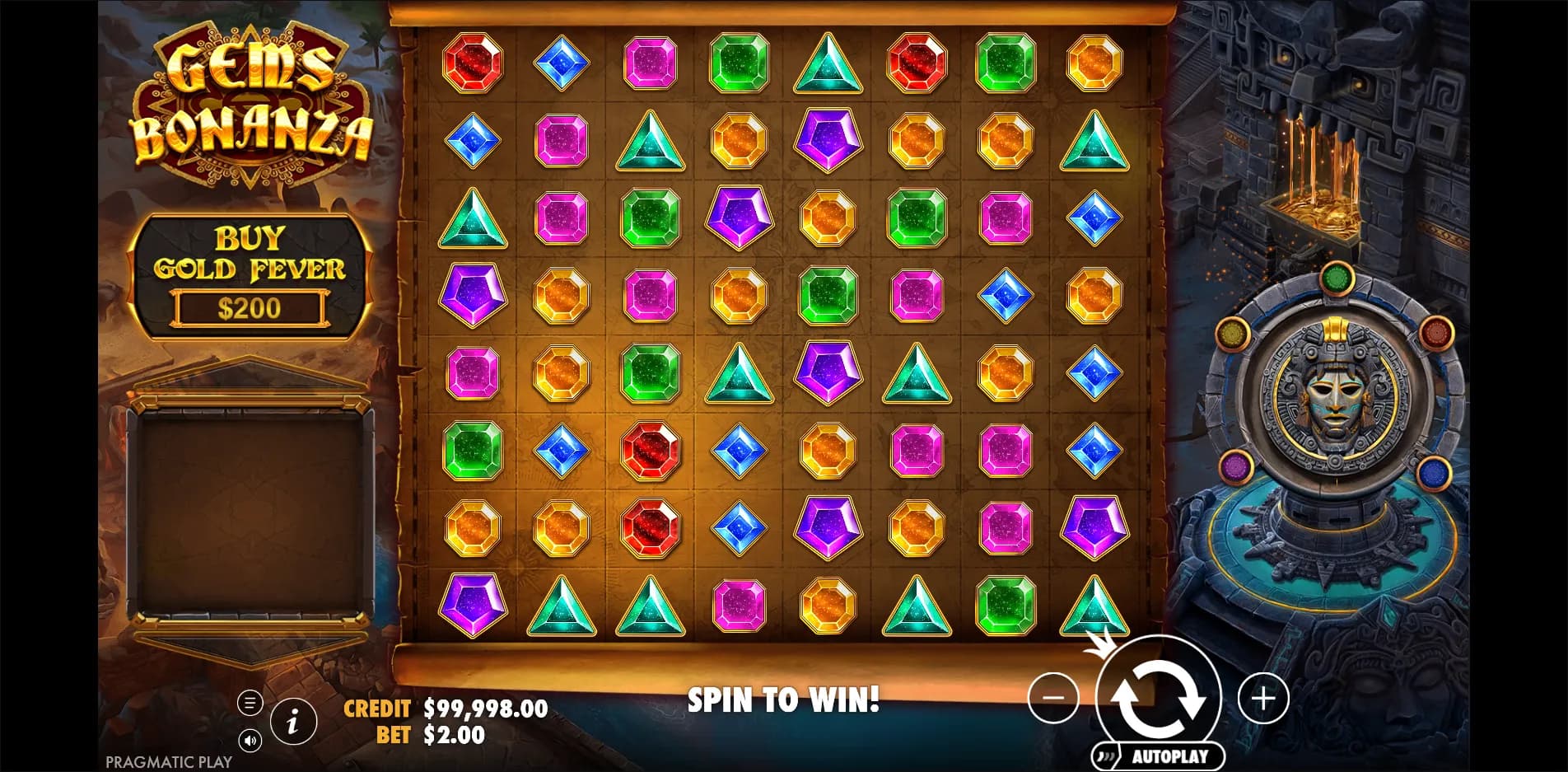 Gems Bonanza slot gameplay screenshot