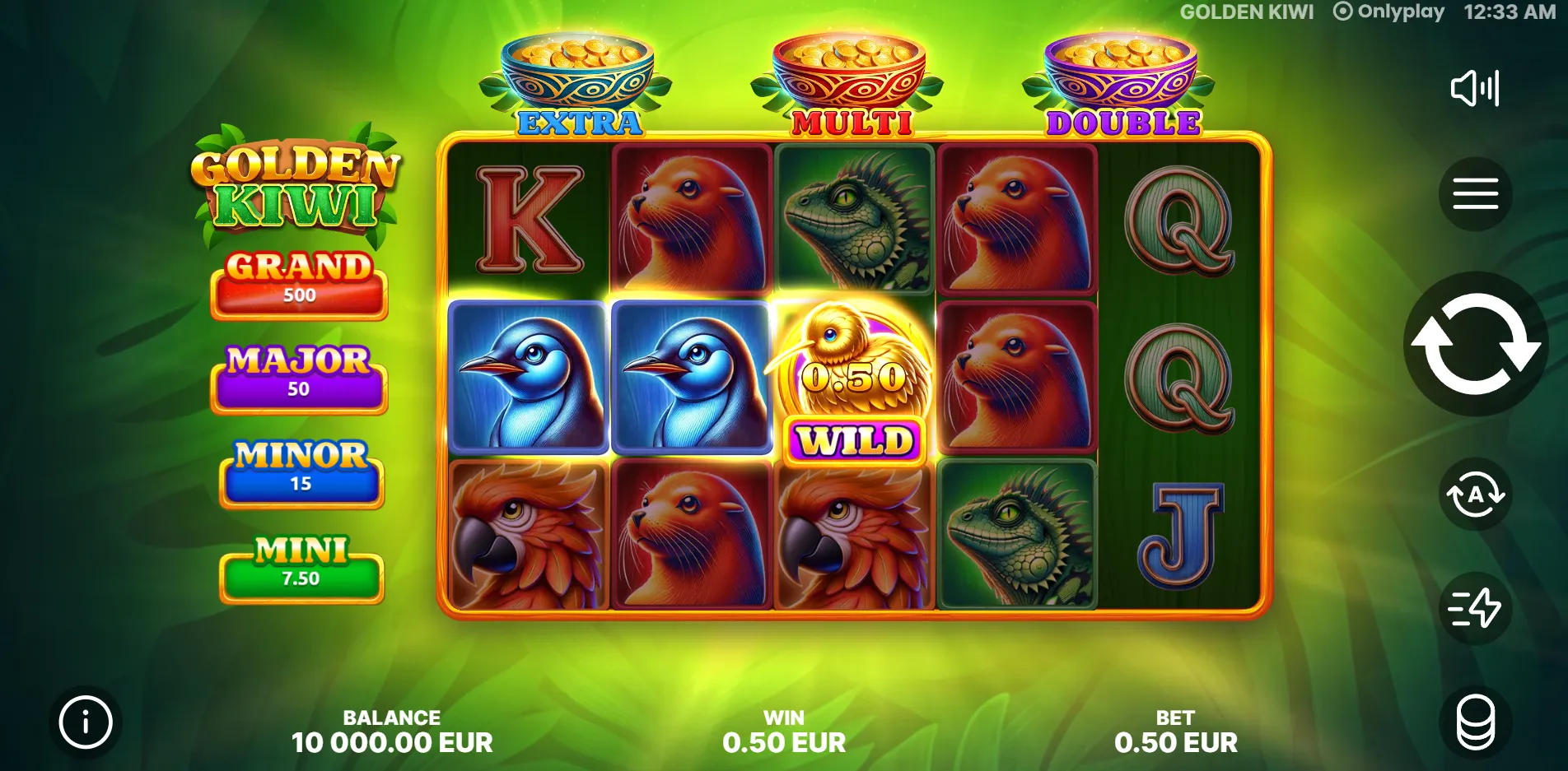 Golden Kiwi slot gameplay screenshot