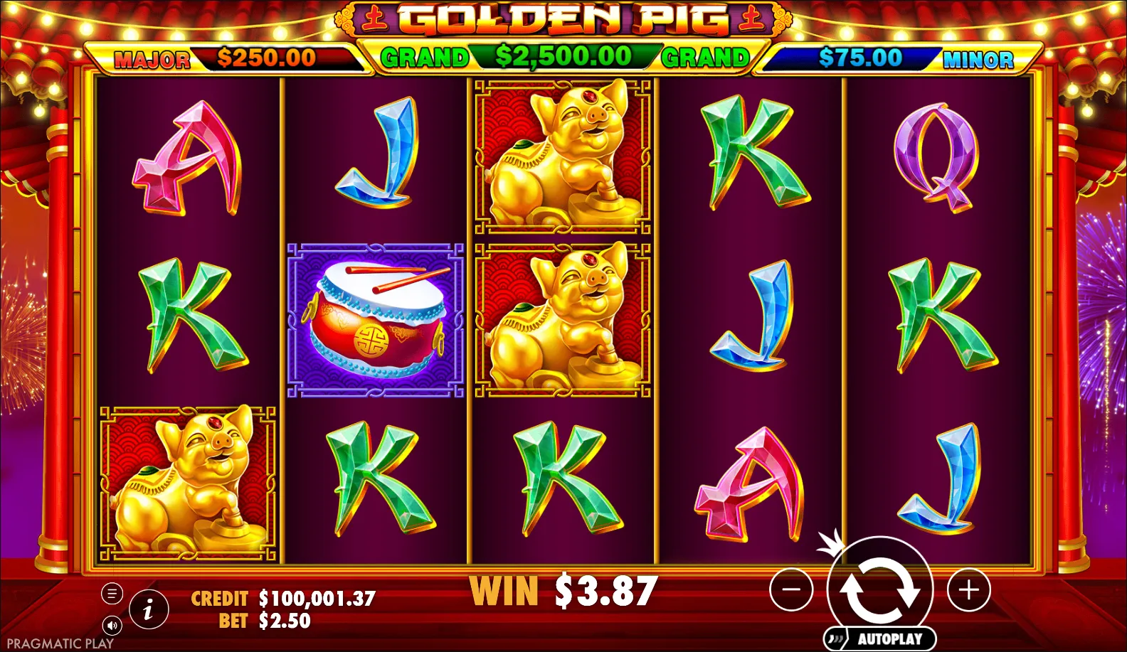 Golden Pig slot gameplay screenshot