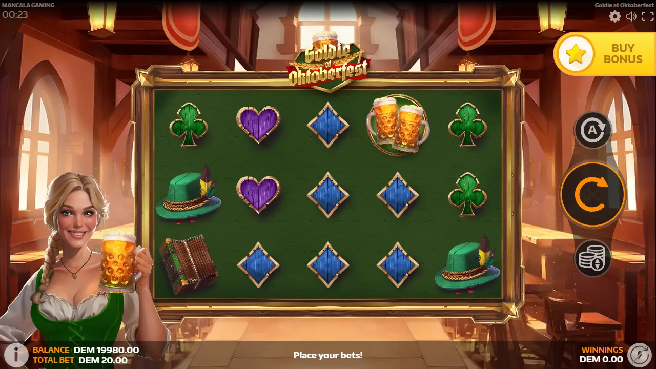 Goldie at Oktoberfest slot gameplay screenshot