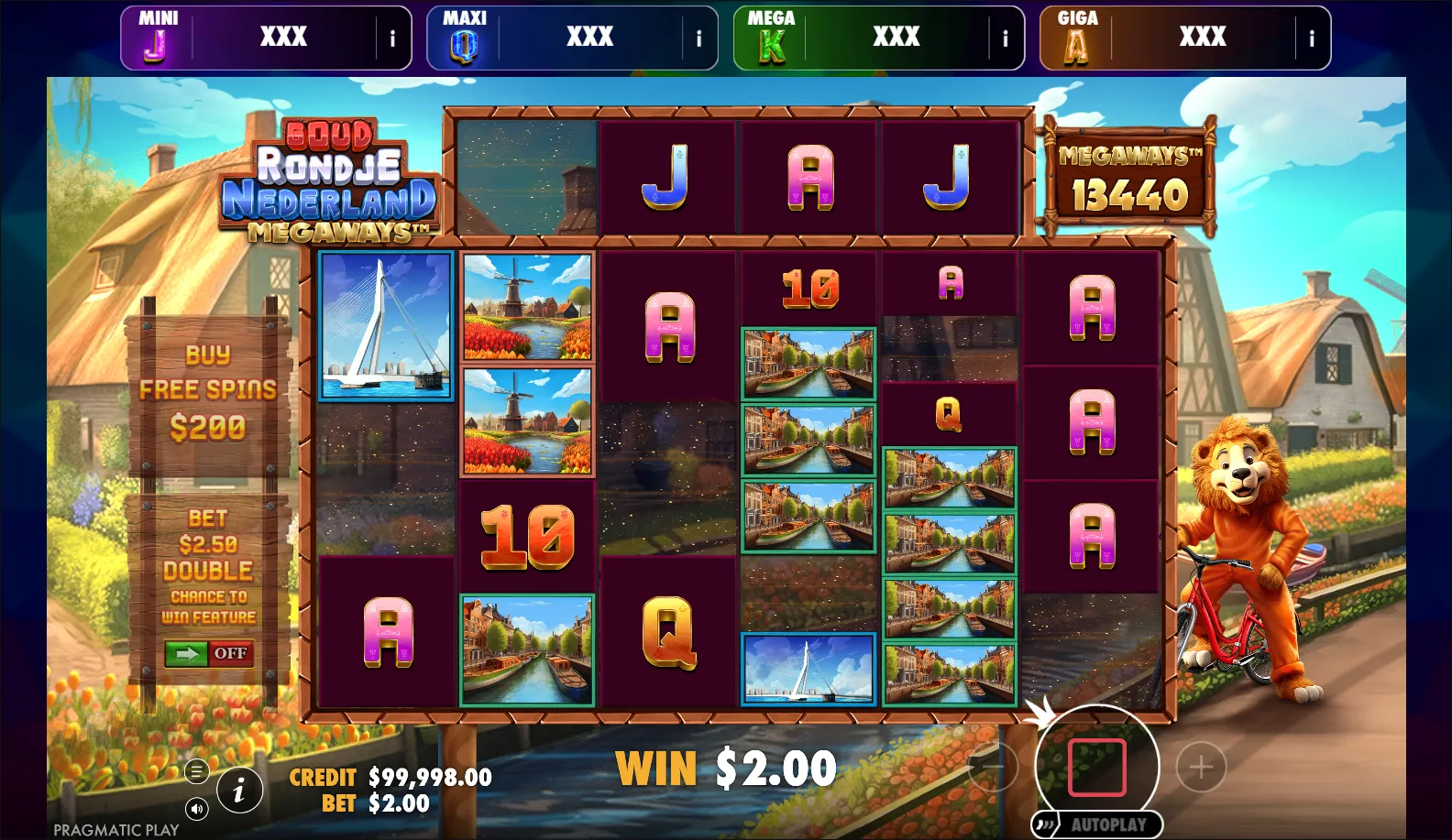 Goud Rondje Nederland Megaways slot gameplay screenshot