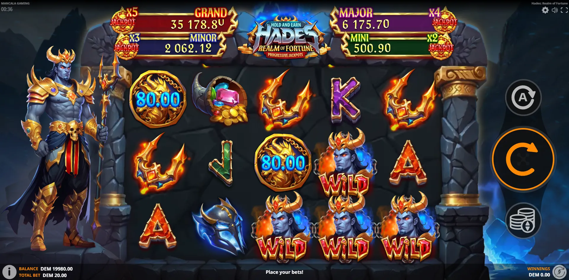 Hades: Realm of Fortune slot gameplay screenshot