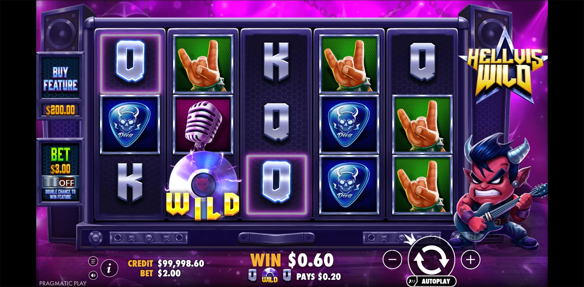 Hellvis Wild slot gameplay screenshot