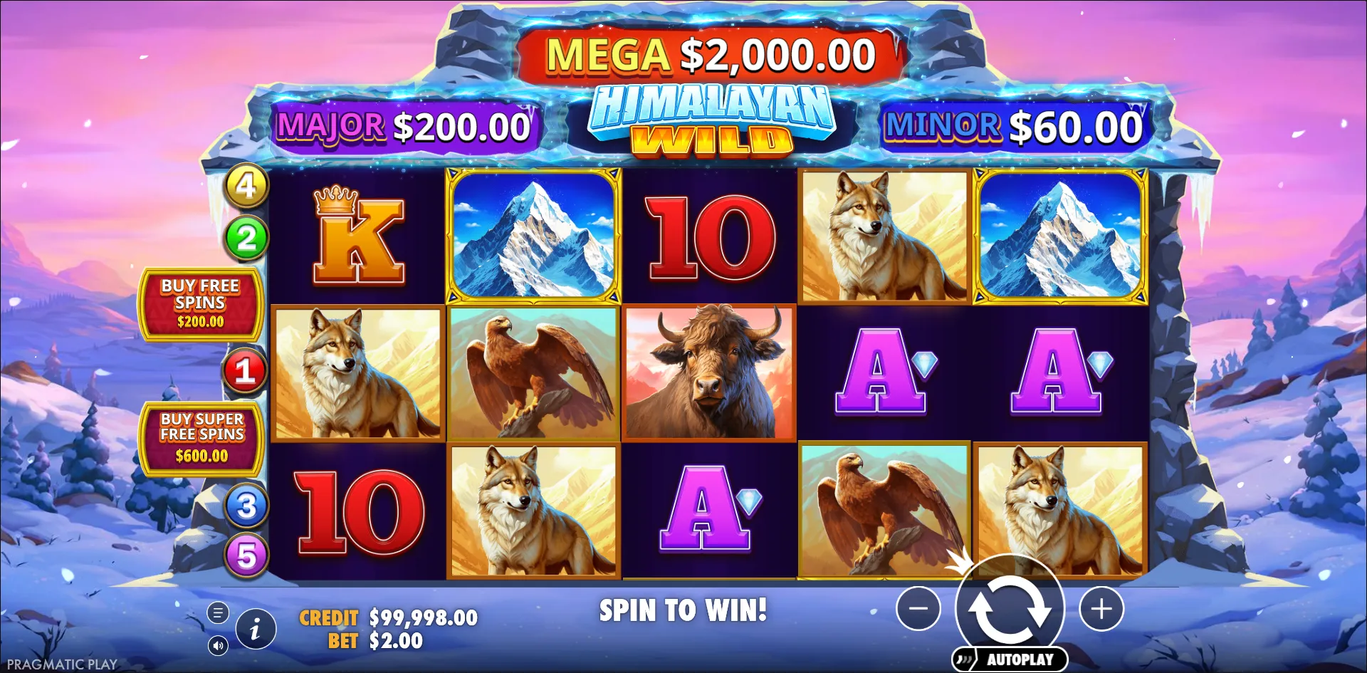 Himalayan Wild slot gameplay screenshot