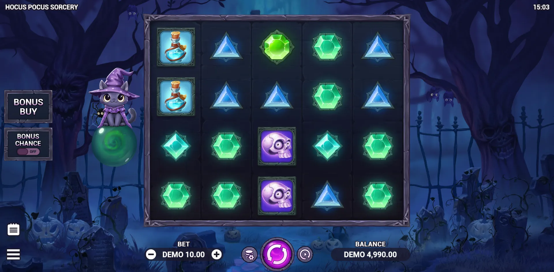 Hocus Pocus Sorcery slot gameplay screenshot