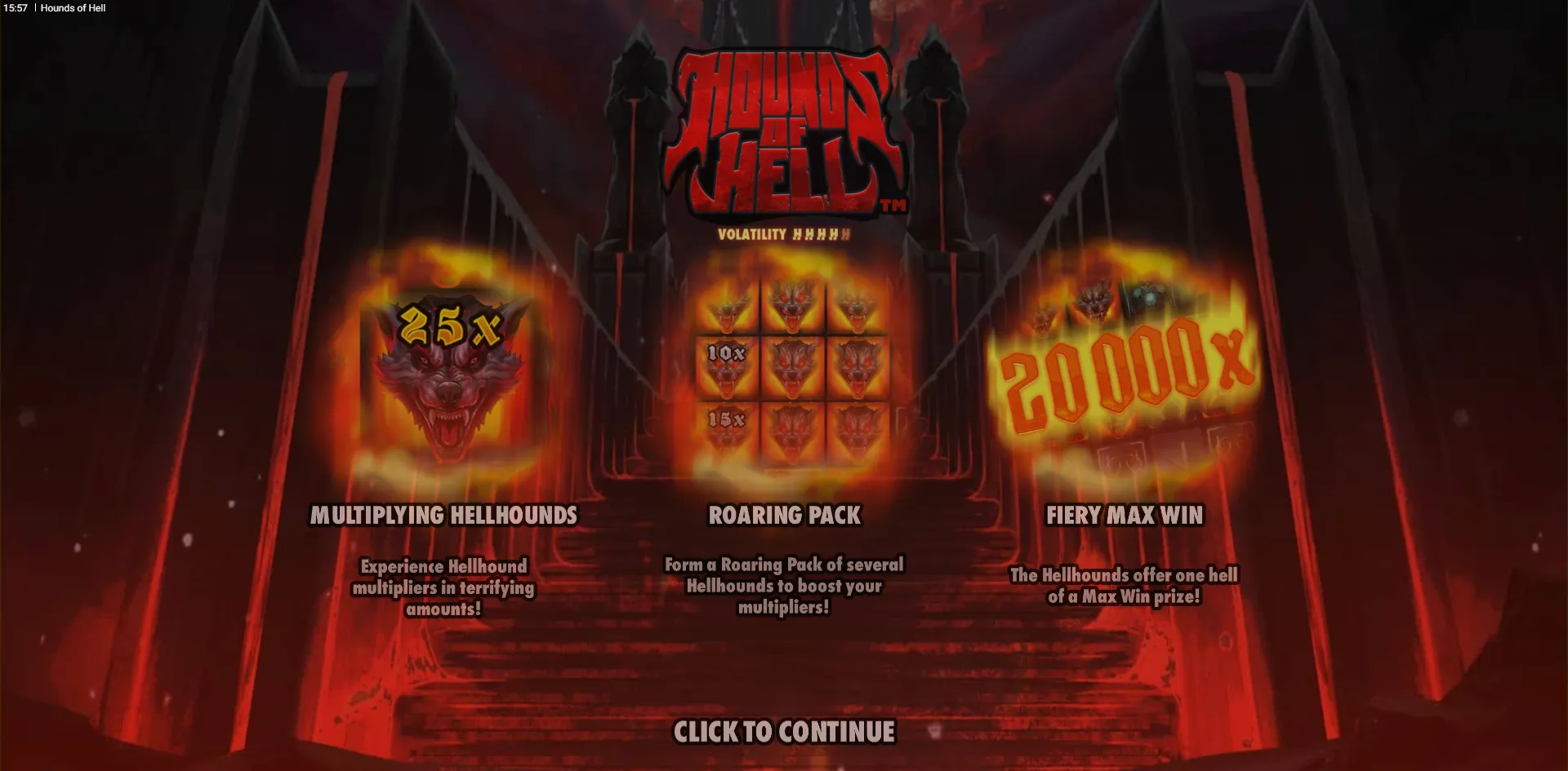 Hounds of Hell slot gameplay screenshot