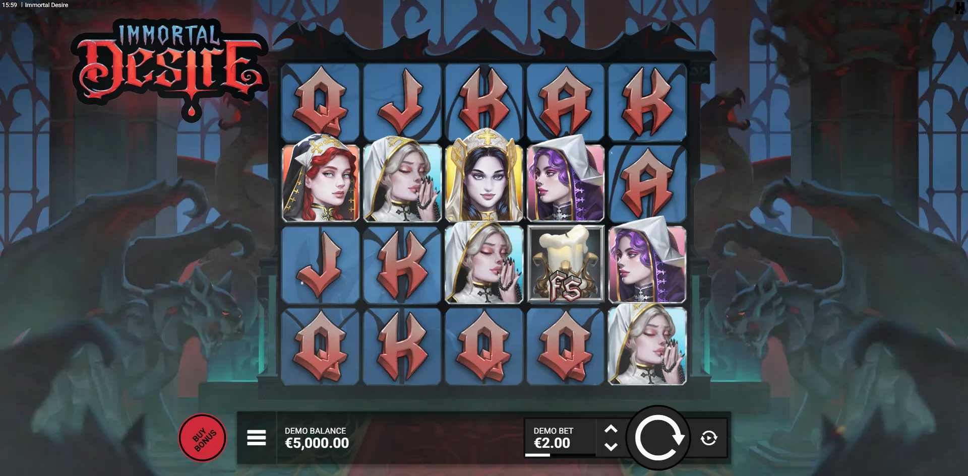 Immortal Desire slot gameplay screenshot