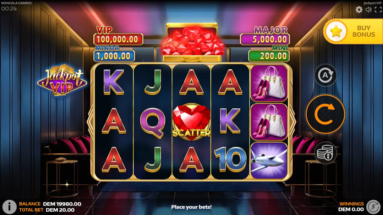 Jackpot VIP slot gameplay screenshot