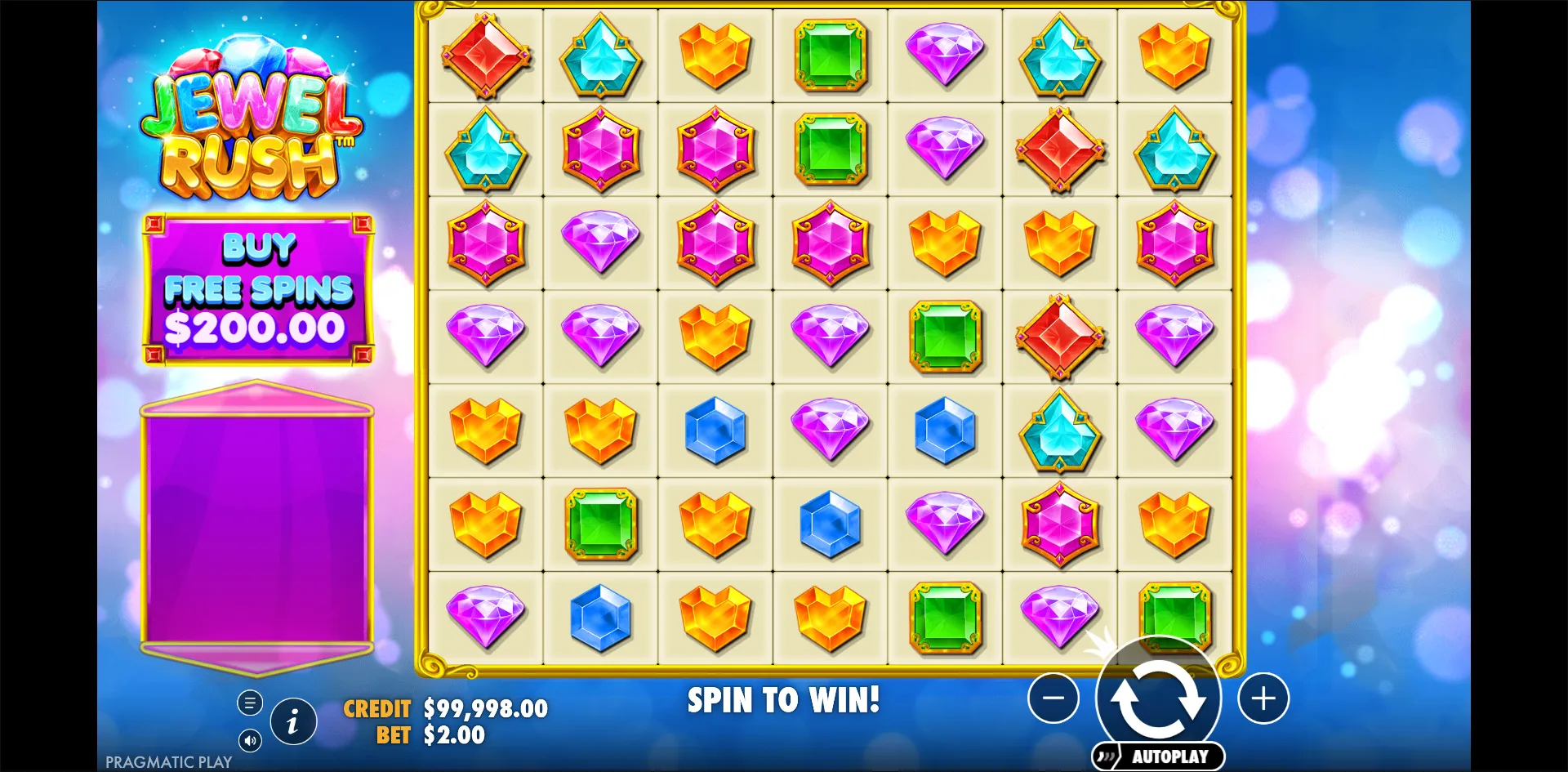 Jewel Rush slot gameplay screenshot