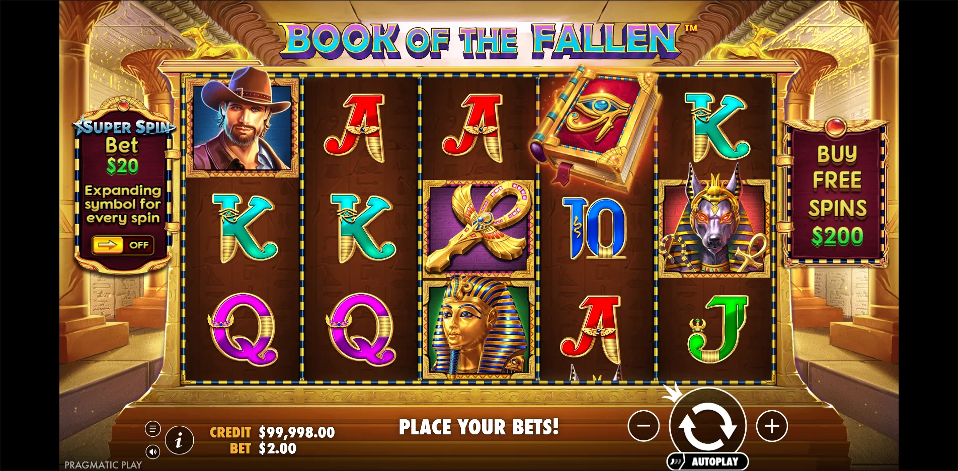 John Hunter and the Book of the Fallen slot gameplay screenshot