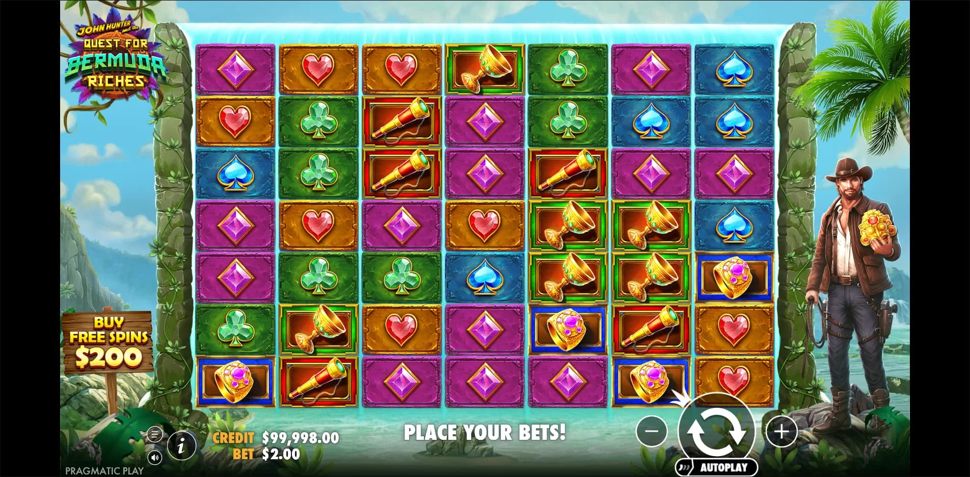 John Hunter and the Quest for Bermuda Riches slot gameplay screenshot