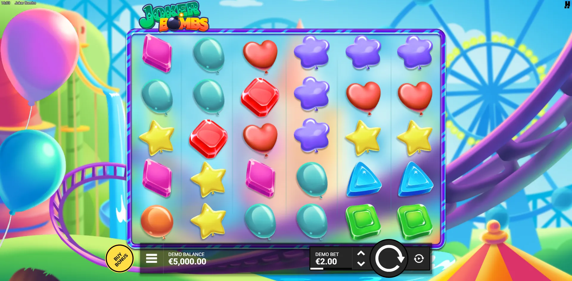 Joker Bombs slot gameplay screenshot