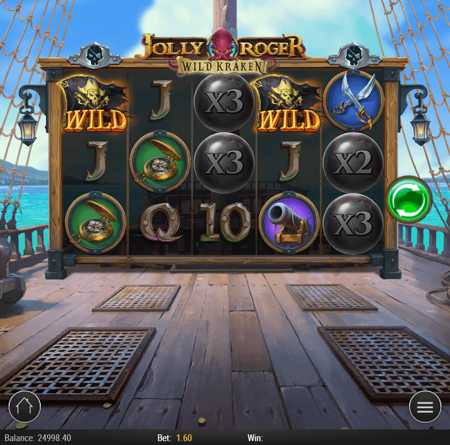 Jolly Roger Wild Kraken slot gameplay screenshot