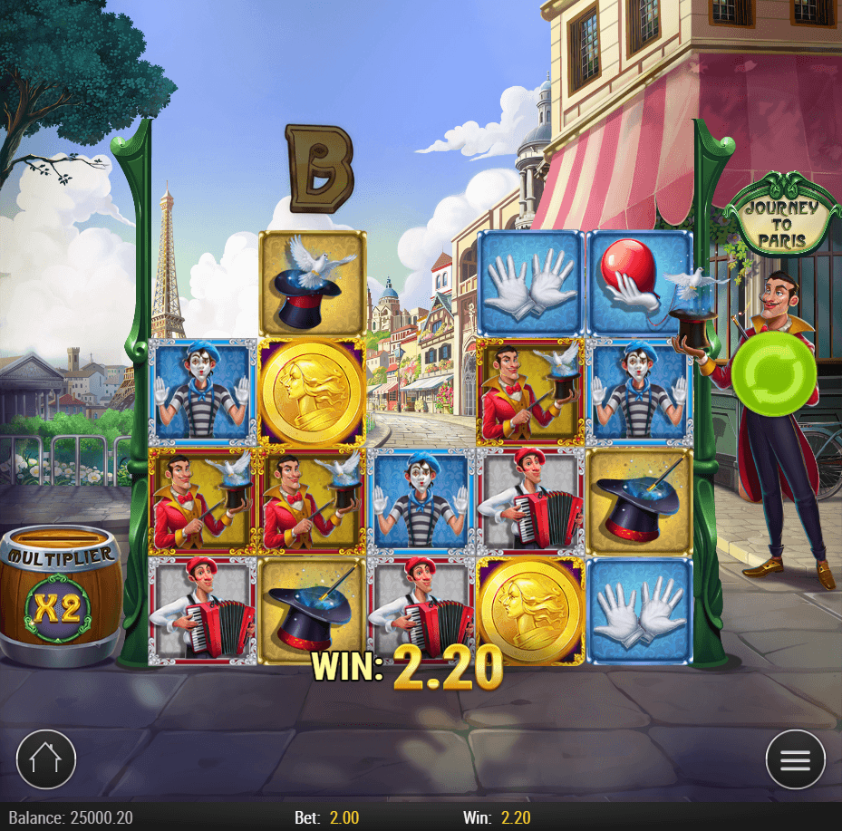 Journey to Paris slot gameplay screenshot
