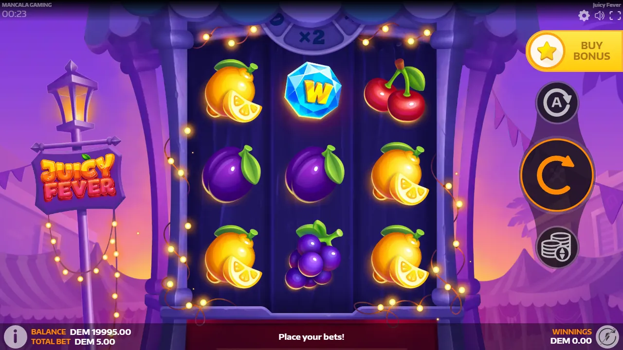 Juicy Fever slot gameplay screenshot