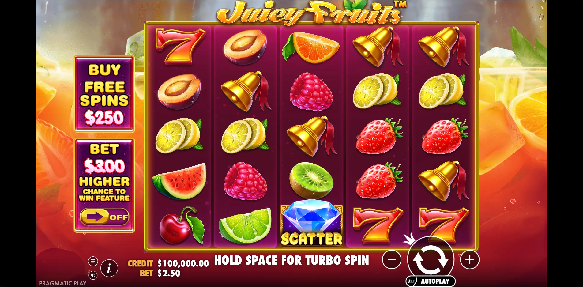 Juicy Fruits slot gameplay screenshot