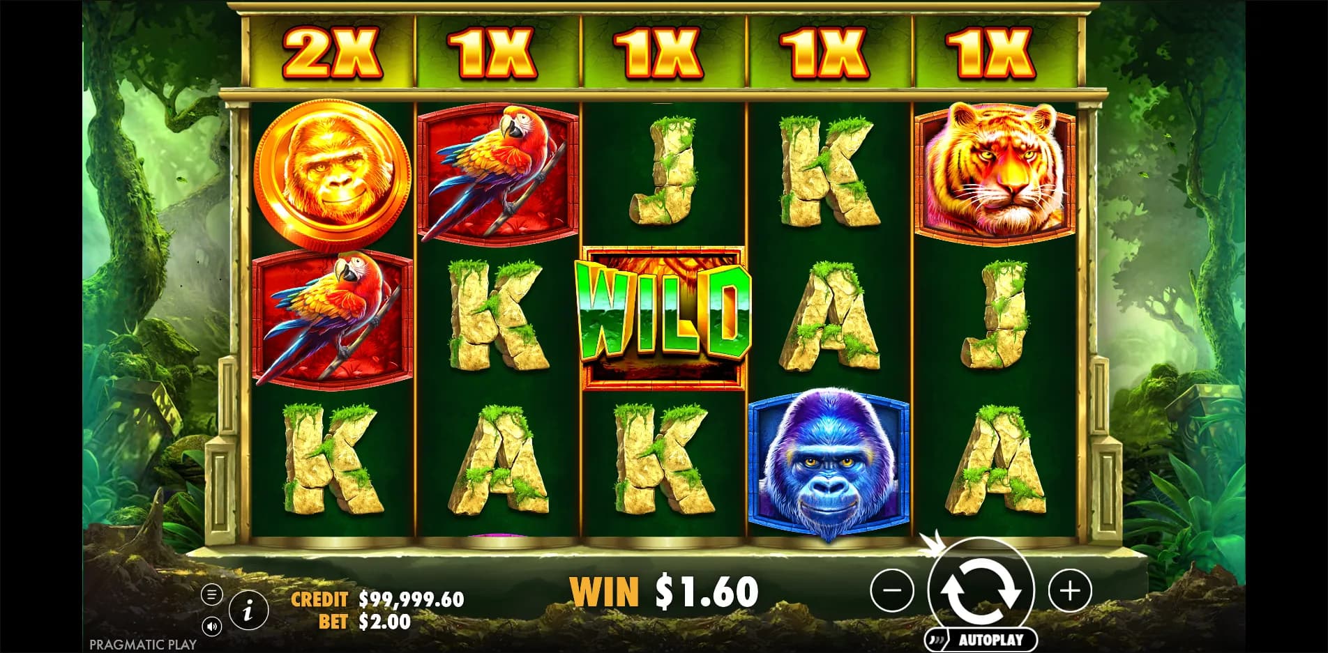 Jungle Gorilla slot gameplay screenshot