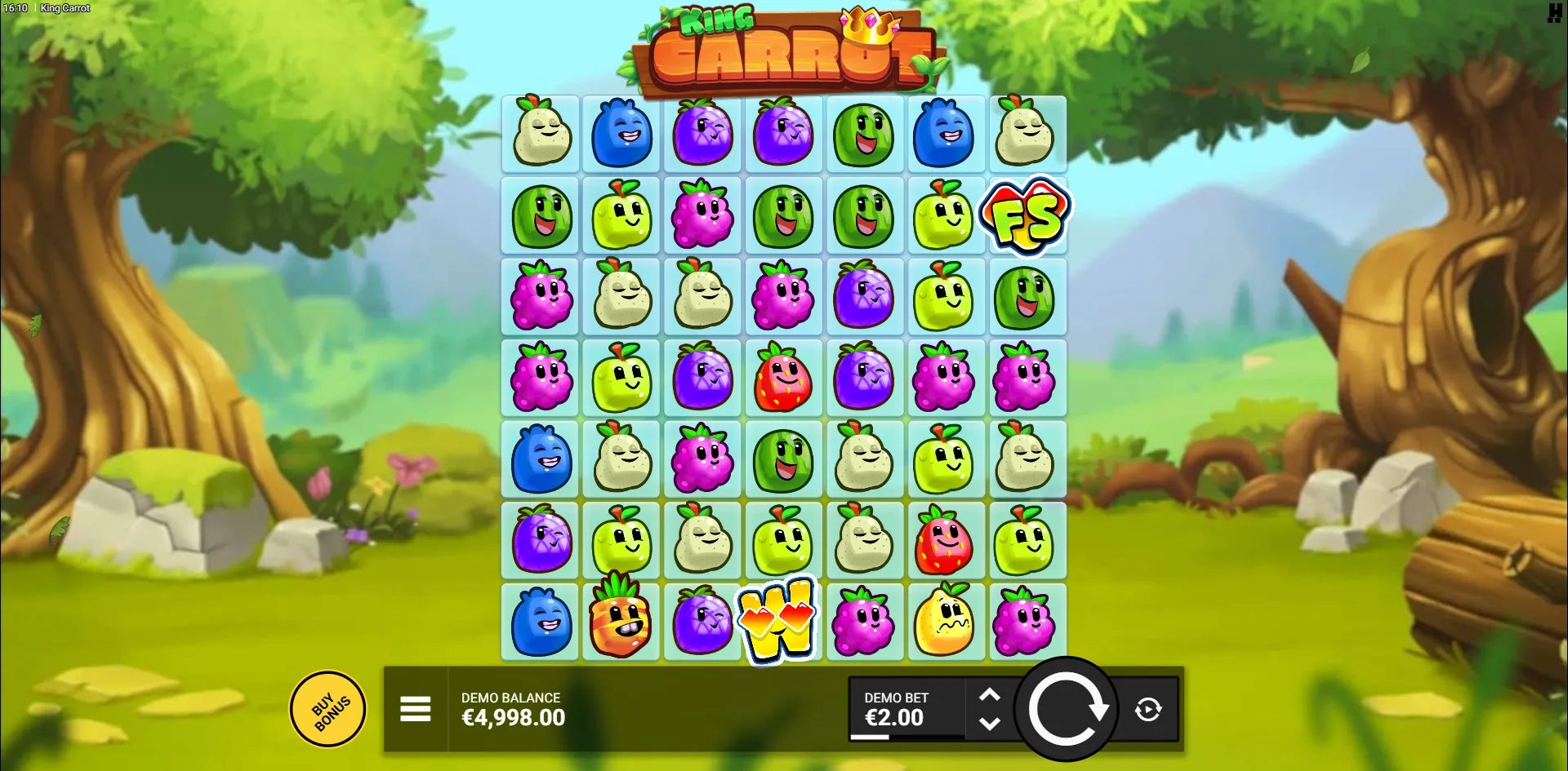 King Carrot slot gameplay screenshot