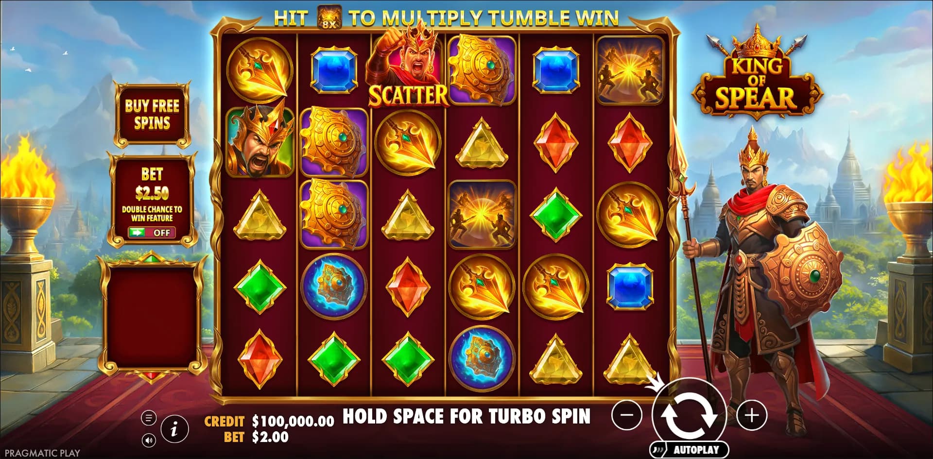 King of Spear slot gameplay screenshot