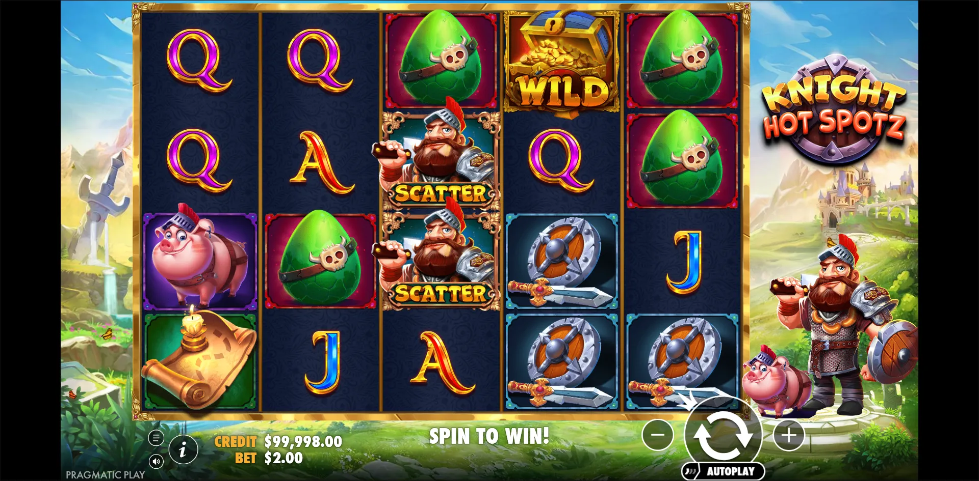Knight Hot Spotz slot gameplay screenshot