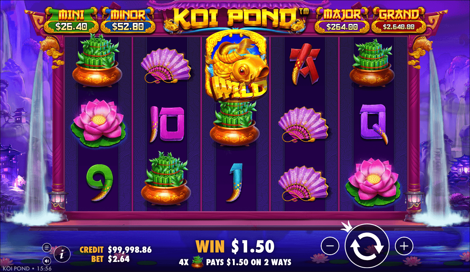 Koi Pond slot gameplay screenshot